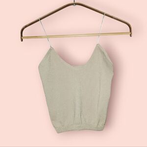 Free People Seamless Skinny Strap Sparkle Brami Ribbed Glitter Spandex XS/S Crop